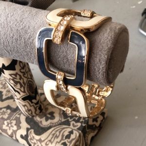 White/Navy Bling Stretch Bracelet